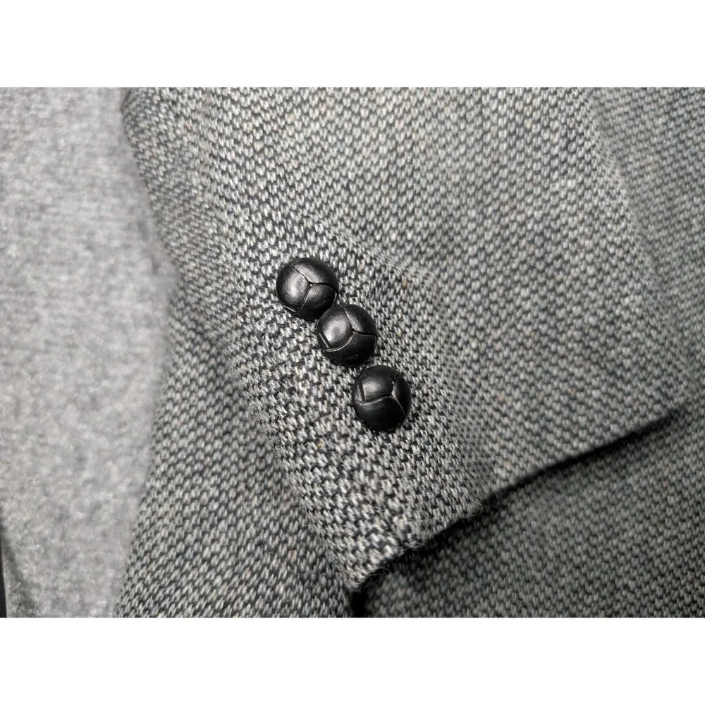 Pendleton‎ Virgin Wool Blazer Sports Coat Men's 44L Gray Suede Elbow Patches Vtg